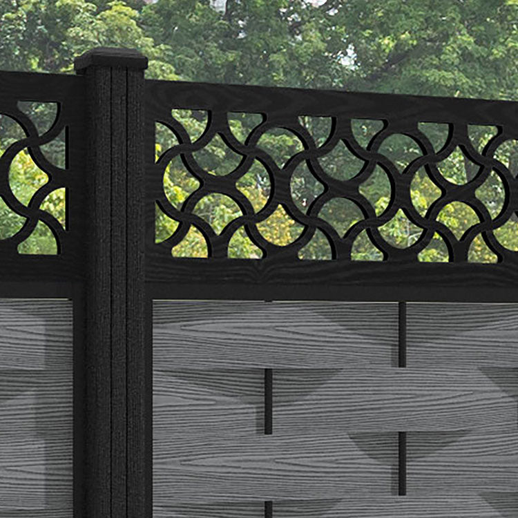 Ripple Vida Fence Panel - Mid Grey - with our composite posts
