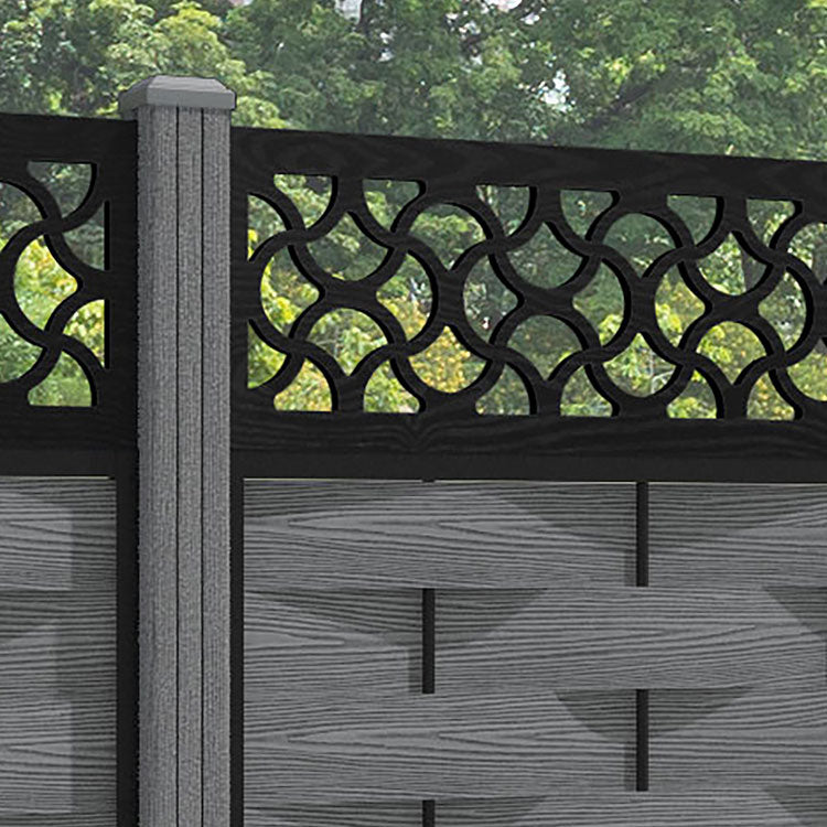 Ripple Vida Fence Panel - Mid Grey - with our composite posts