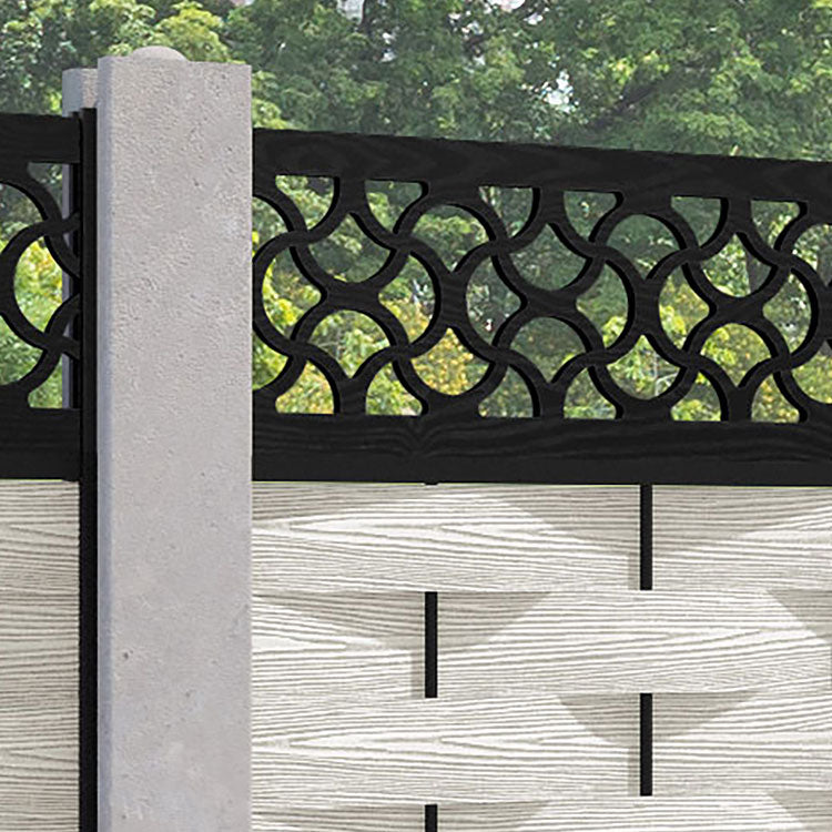Ripple Vida Fence Panel - Light Stone - for existing concrete posts