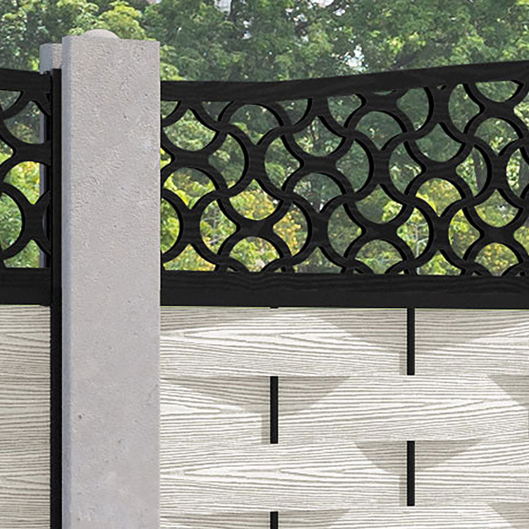 Ripple Vida Curved Top Fence Panel - Light Stone - for existing concrete posts