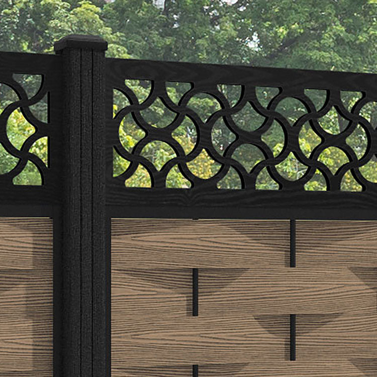 Ripple Vida Fence Panel - Teak - with our composite posts