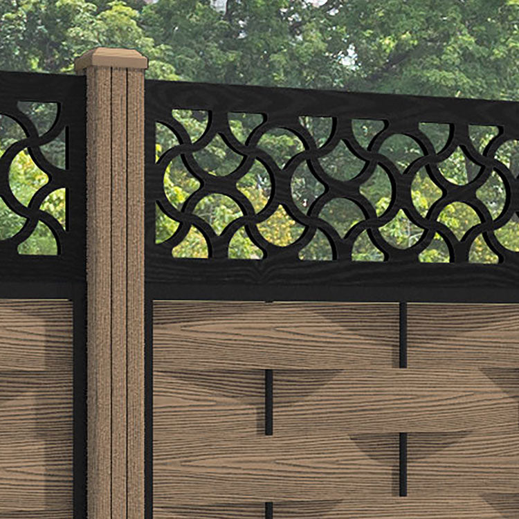 Ripple Vida Fence Panel - Teak - with our composite posts