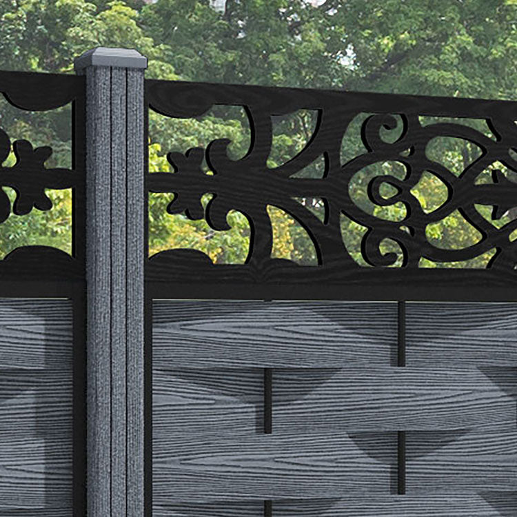 Ripple Windsor Fence Panel - Anthracite - with our composite posts