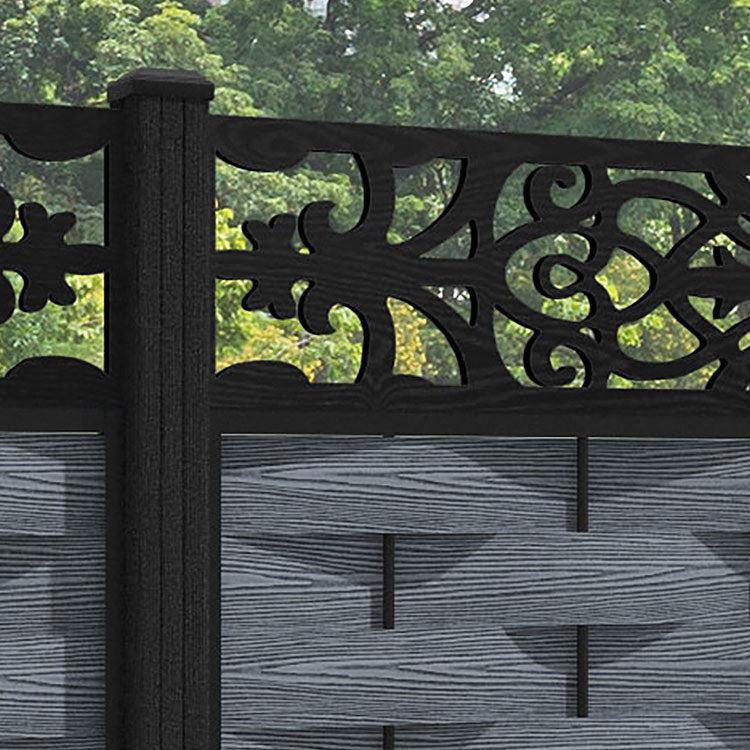 Ripple Windsor Fence Panel - Anthracite - with our composite posts