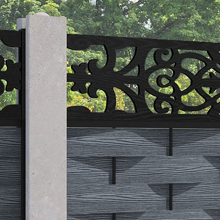 Ripple Windsor Fence Panel - Anthracite - for existing concrete posts