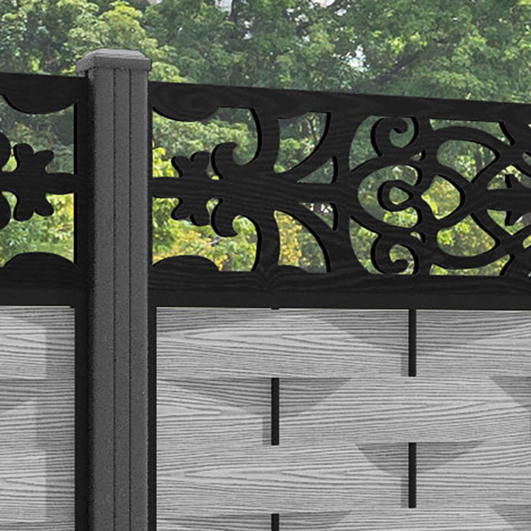 Ripple Windsor Fence Panel - Light Grey - with our aluminium posts