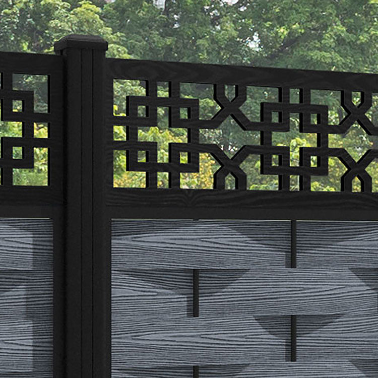 Ripple Zaria Fence Panel - Anthracite - with our aluminium posts