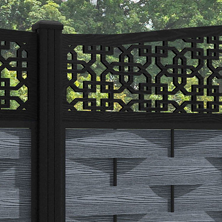 Ripple Zaria Curved Top Fence Panel - Anthracite - with our aluminium posts