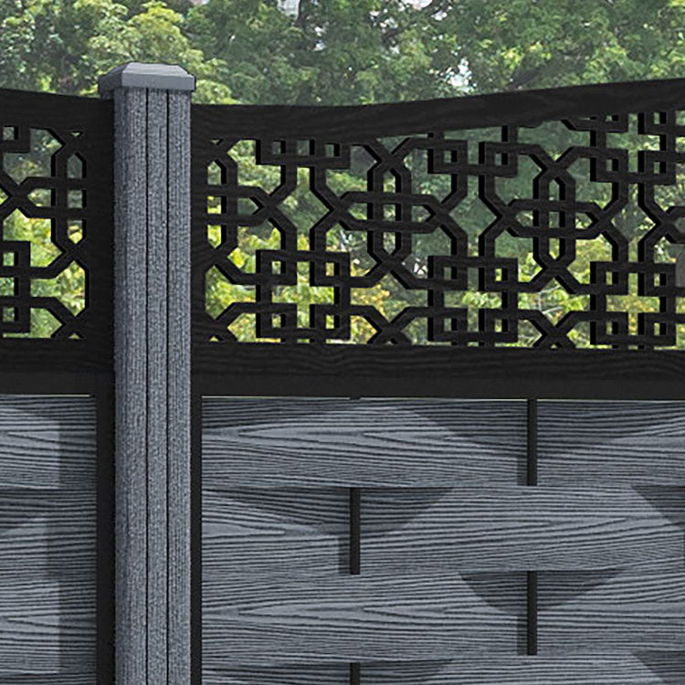 Ripple Zaria Curved Top Fence Panel - Anthracite - with our composite posts