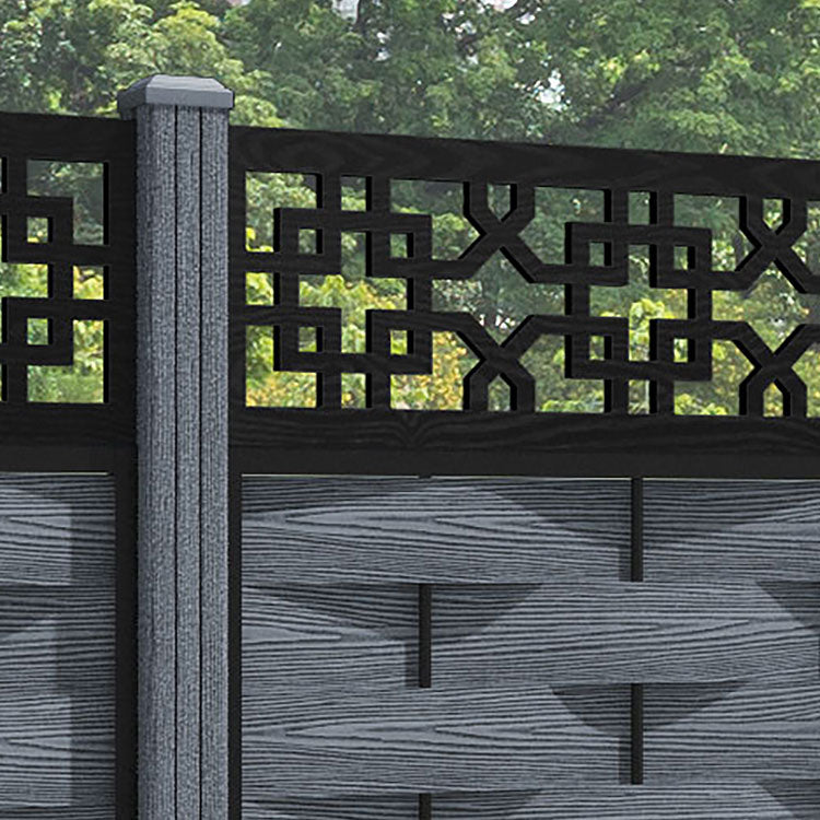 Ripple Zaria Fence Panel - Anthracite - with our composite posts