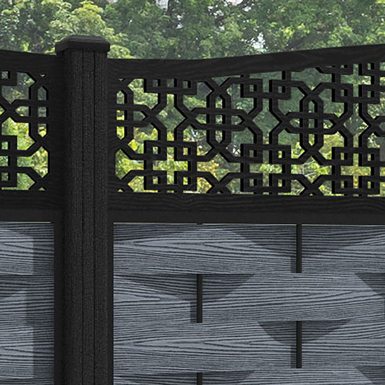 Ripple Zaria Curved Top Fence Panel - Anthracite - with our composite posts