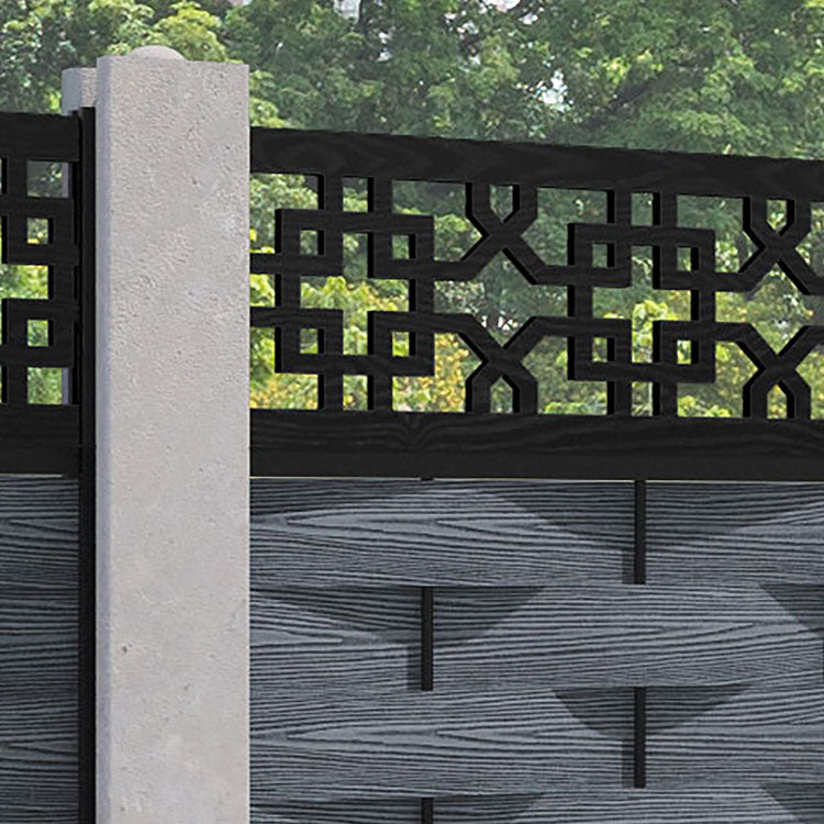 Ripple Zaria Fence Panel - Anthracite - for existing concrete posts