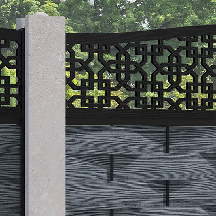 Ripple Zaria Curved Top Fence Panel - Anthracite - for existing concrete posts