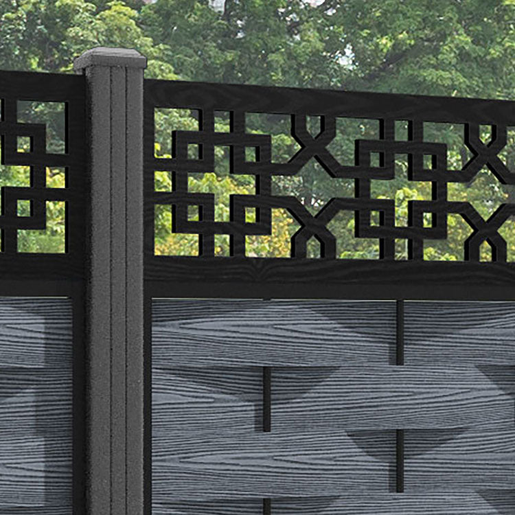 Ripple Zaria Fence Panel - Anthracite - with our aluminium posts
