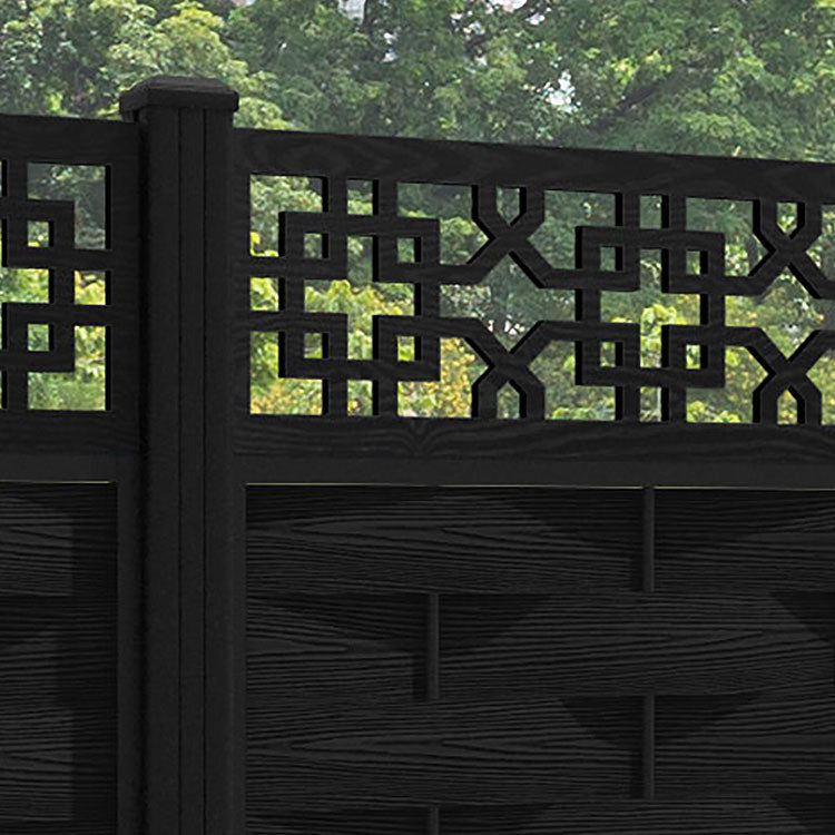 Ripple Zaria Fence Panel - Black - with our aluminium posts