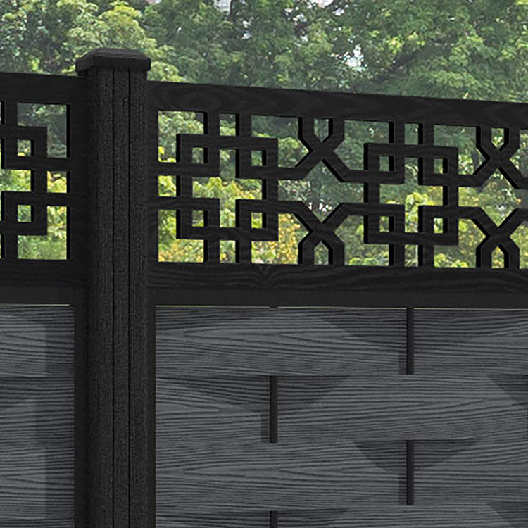 Ripple Zaria Fence Panel - Dark Grey - with our composite posts