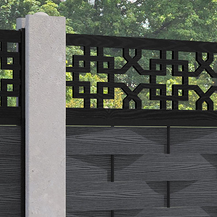 Ripple Zaria Fence Panel - Dark Grey - for existing concrete posts