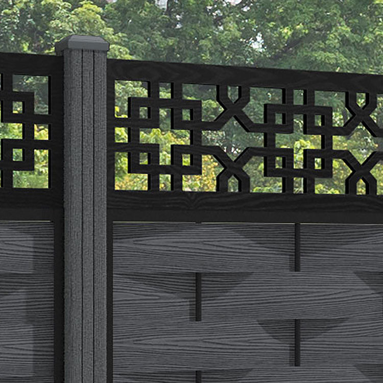 Ripple Zaria Fence Panel - Dark Grey - with our composite posts