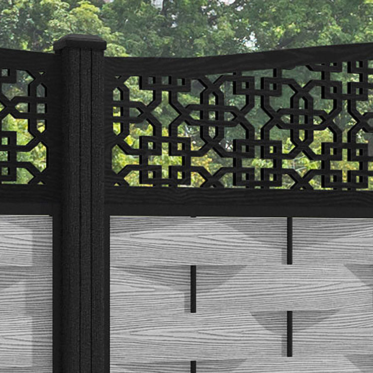 Ripple Zaria Curved Top Fence Panel - Light Grey - with our composite posts