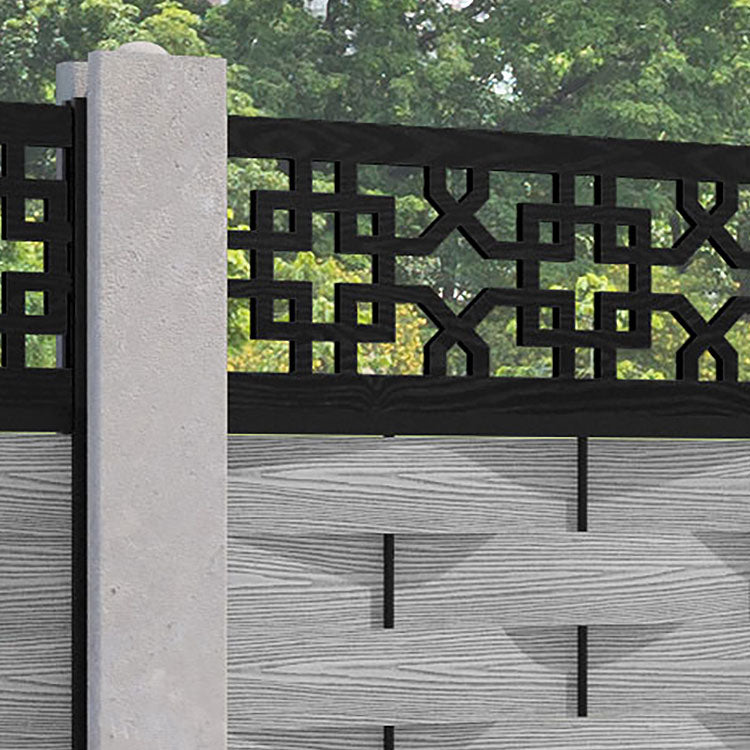 Ripple Zaria Fence Panel - Light Grey - for existing concrete posts