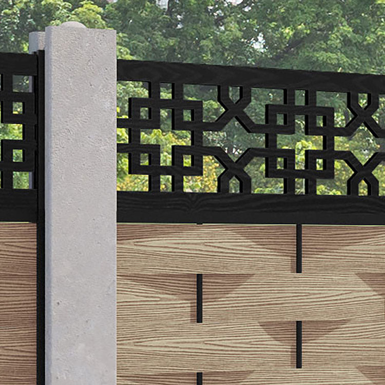 Ripple Zaria Fence Panel - Light Oak - for existing concrete posts