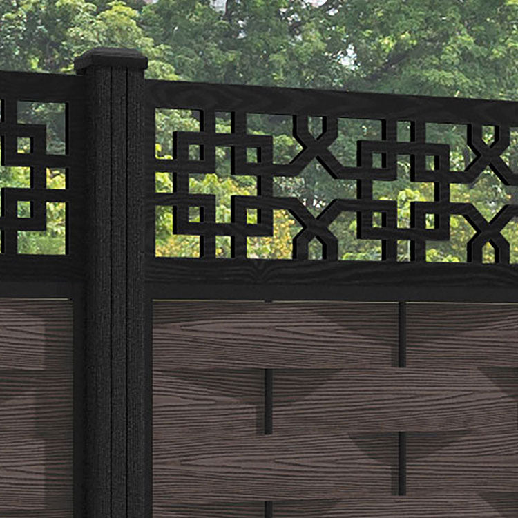 Ripple Zaria Fence Panel - Mid Brown - with our composite posts