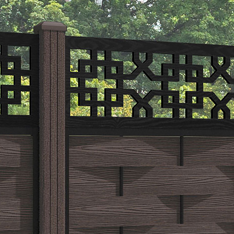 Ripple Zaria Fence Panel - Mid Brown - with our composite posts