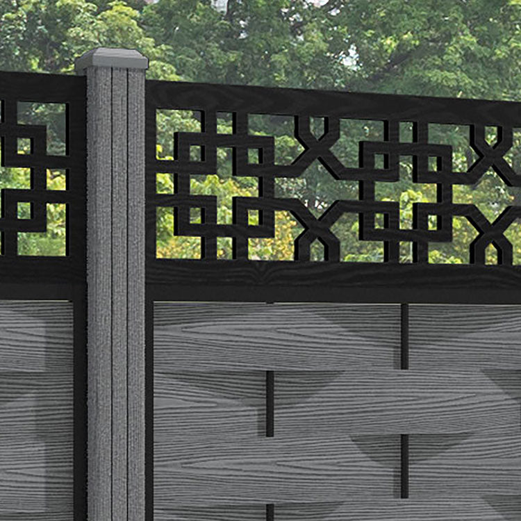 Ripple Zaria Fence Panel - Mid Grey - with our composite posts