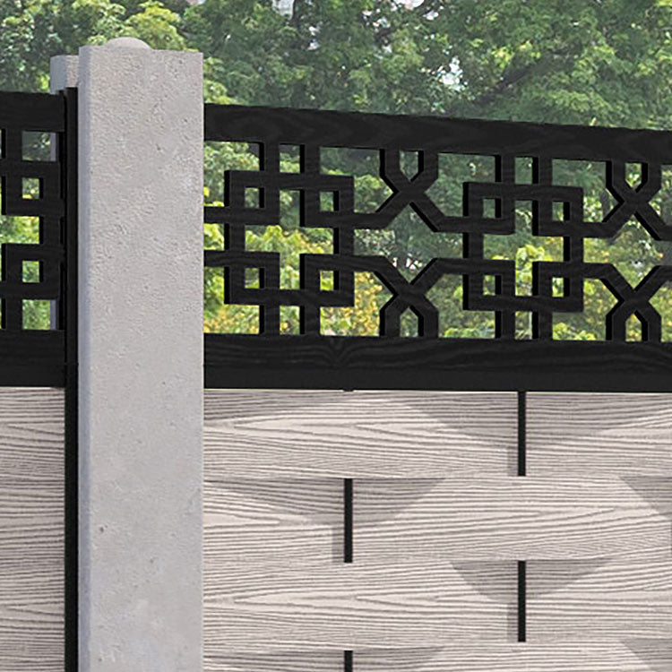 Ripple Zaria Fence Panel - Mid Stone - for existing concrete posts