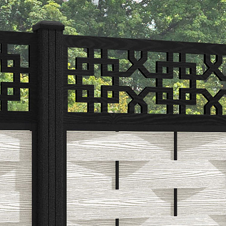 Ripple Zaria Fence Panel - Light Stone - with our composite posts
