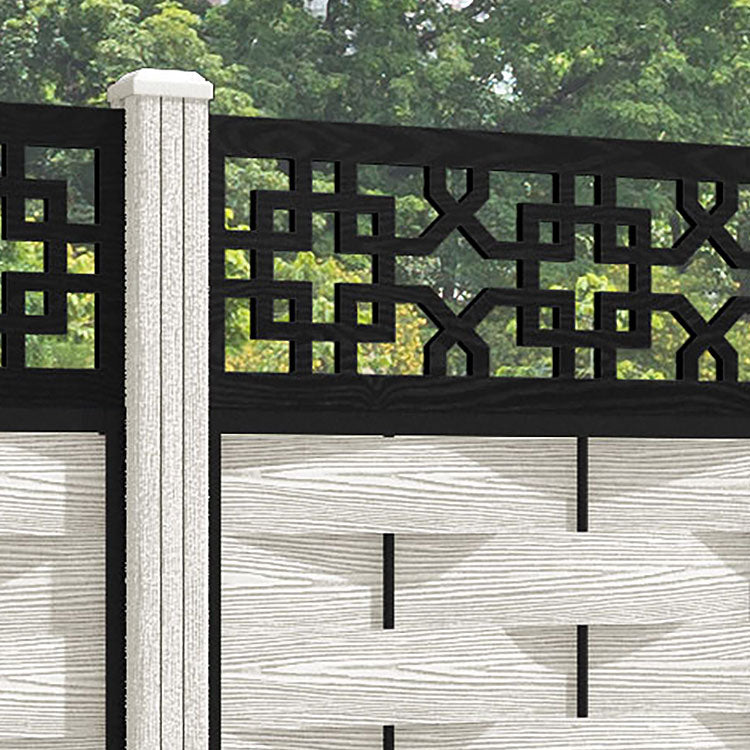 Ripple Zaria Fence Panel - Light Stone - with our composite posts
