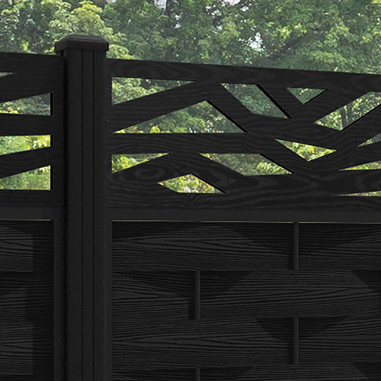Ripple Zenith Fence Panel - Black - with our aluminium posts