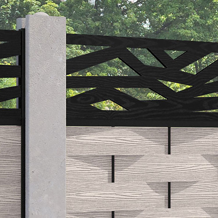 Ripple Zenith Fence Panel - Mid Stone - for existing concrete posts