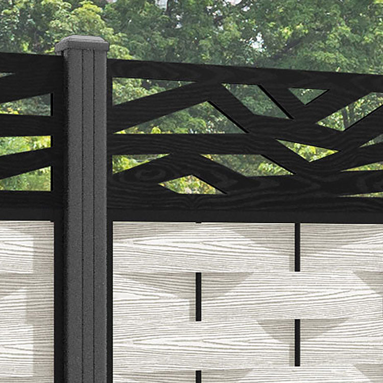 Ripple Zenith Fence Panel - Light Stone - with our aluminium posts