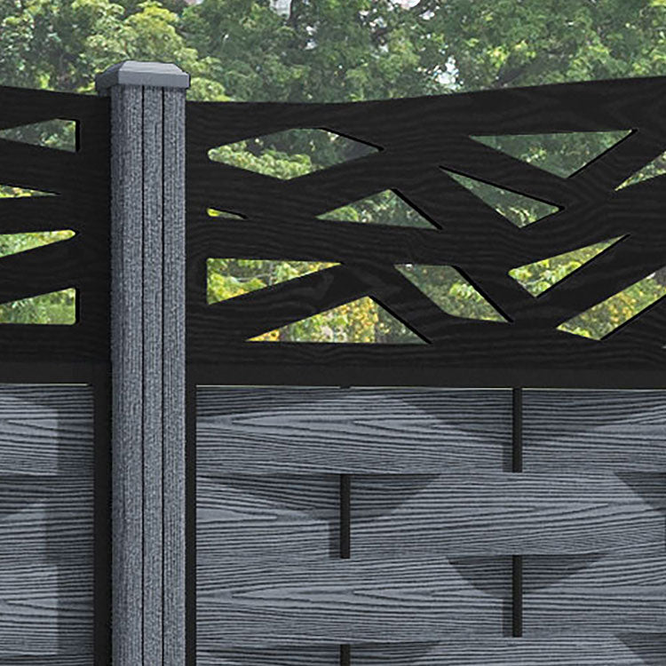 Ripple Zenith Curved Top Fence Panel - Anthracite - with our composite posts