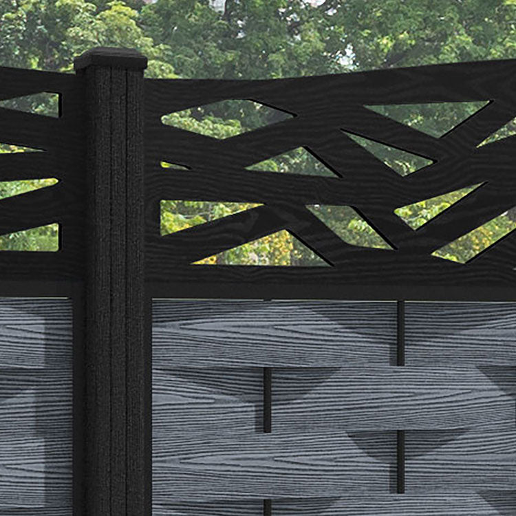 Ripple Zenith Curved Top Fence Panel - Anthracite - with our composite posts