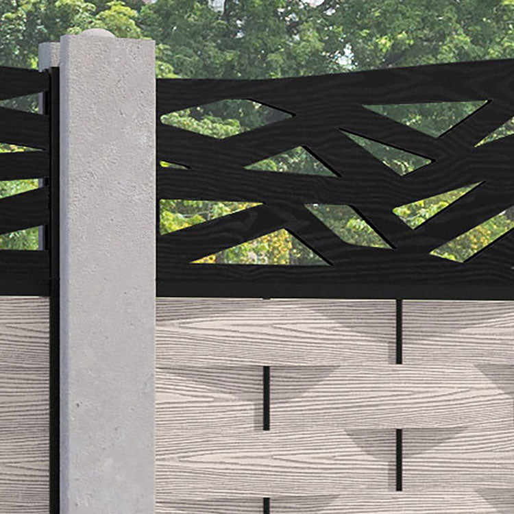 Ripple Zenith Curved Top Fence Panel - Mid Stone - for existing concrete posts