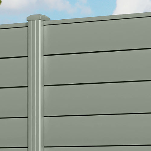 Gate Matching Aluminium Fence Panel - Sage - with our aluminium posts