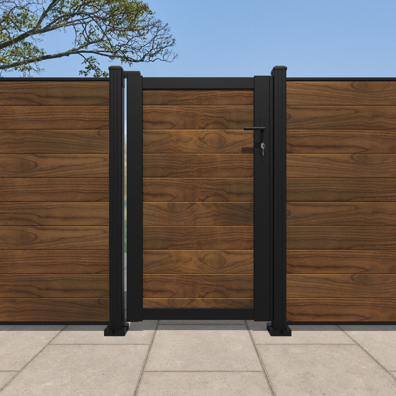 Salone Aluminium Pedestrian Gate - Brown