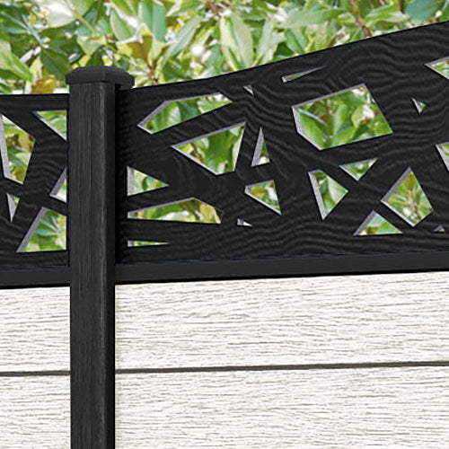 Fusion Prism Curved Top Fence Panel - Light Stone - with our composite posts