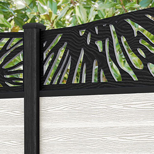 Classic Poppy Curved Top Fence Panel - Light Stone - with our composite posts