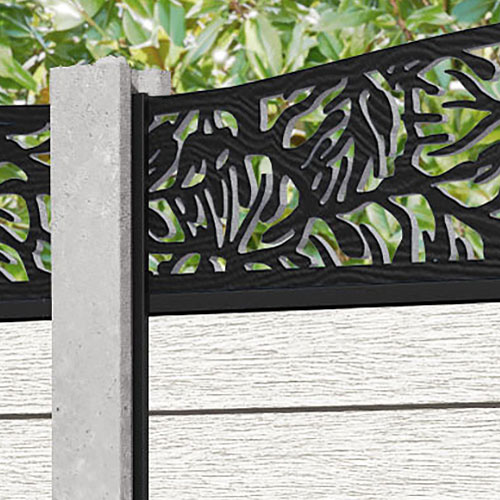 Fusion Botanic Curved Top Fence Panel - Light Stone - for existing concrete posts
