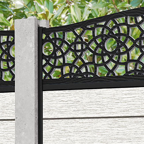 Fusion Ambar Curved Top Fence Panel - Light Stone - for existing concrete posts