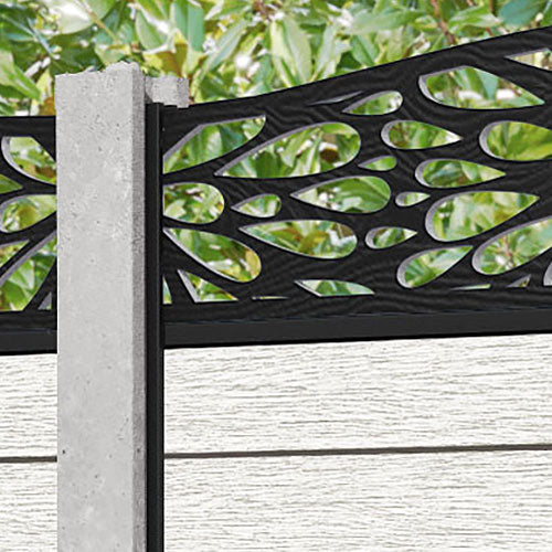 Fusion Blossom Curved Top Fence Panel - Light Stone - for existing concrete posts