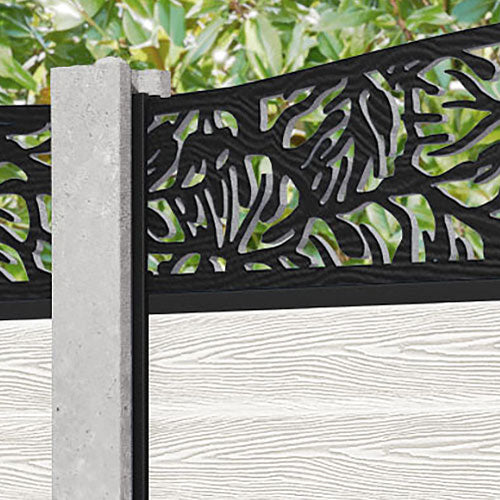 Classic Botanic Curved Top Fence Panel - Light Stone - for existing concrete posts