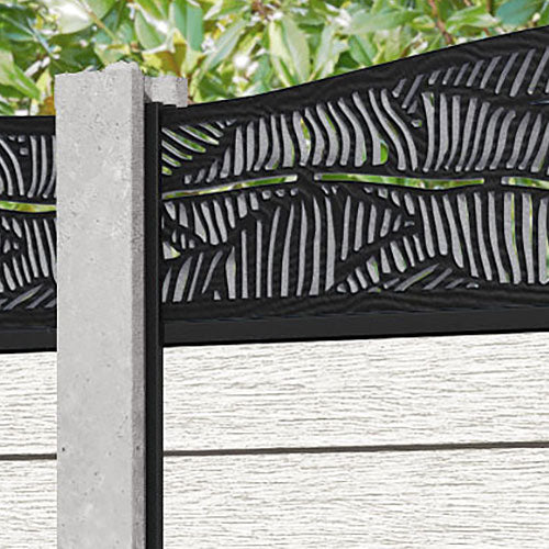 Fusion Feather Curved Top Fence Panel - Light Stone - for existing concrete posts