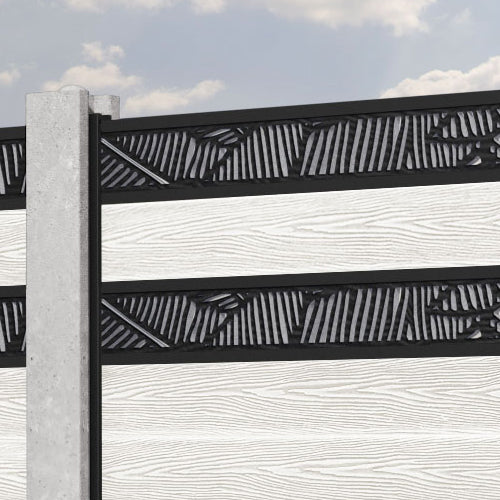 Classic Feather Split Screen Fence Panel - Light Stone - for existing concrete posts