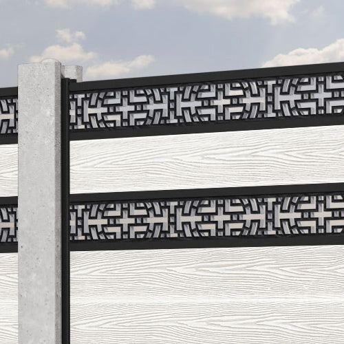 Classic Kumo Split Screen Fence Panel - Light Stone - for existing concrete posts