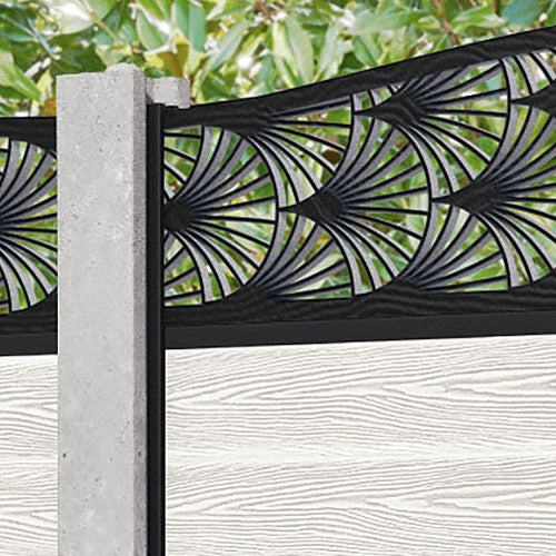 Classic Laurel Curved Top Fence Panel - Light Stone - for existing concrete posts