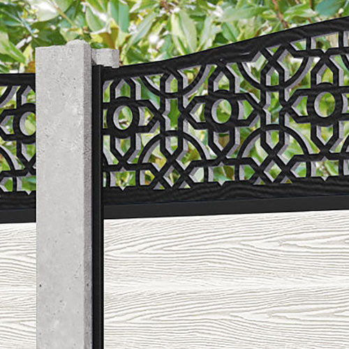 Classic Nabila Curved Top Fence Panel - Light Stone - for existing concrete posts
